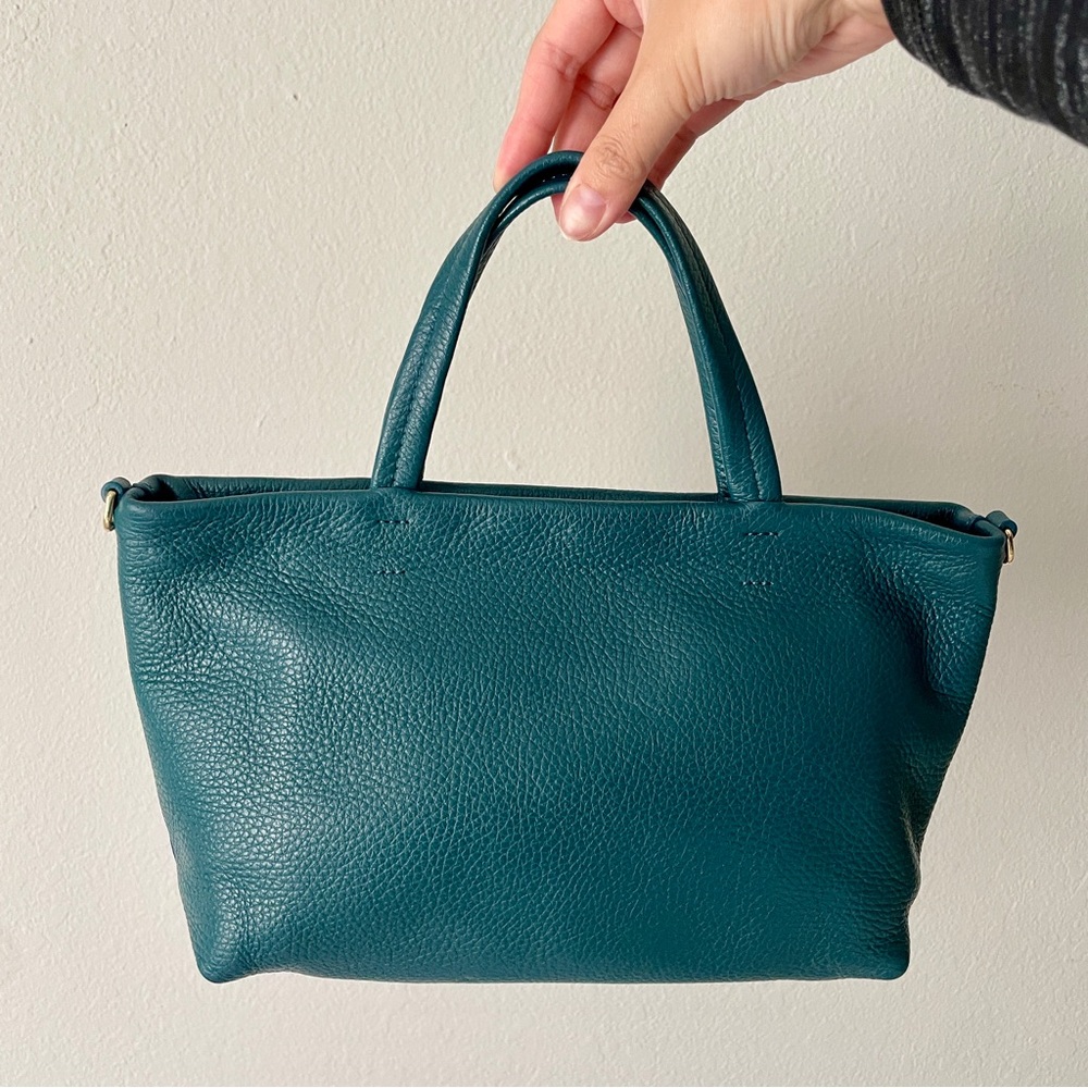 Cuyana Mini Easy Zipper Tote in Deep Ocean/Jade - Picture 2 of 10